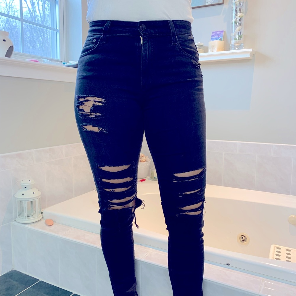 AG Farrah Skinny ripped jeans